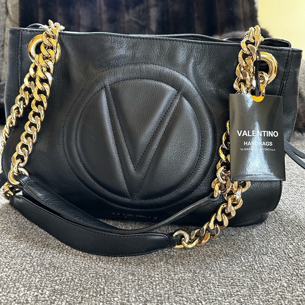 Valentino black leather bag new with tags